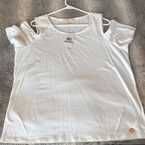 Michael Kors White Cold Shoulder Blouse